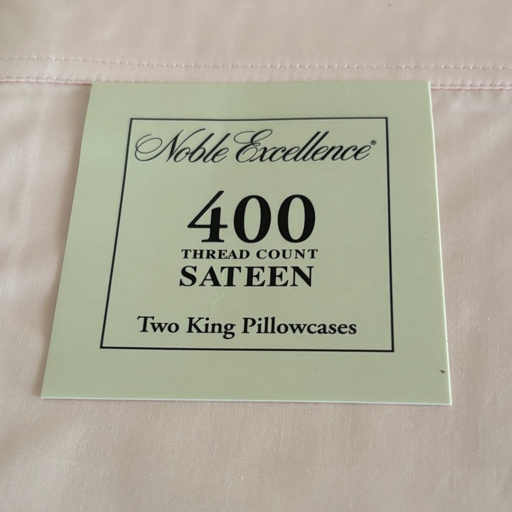 Pillowcases 2 king 300 thread count sateen Noble Excellence 21” x 30” peach